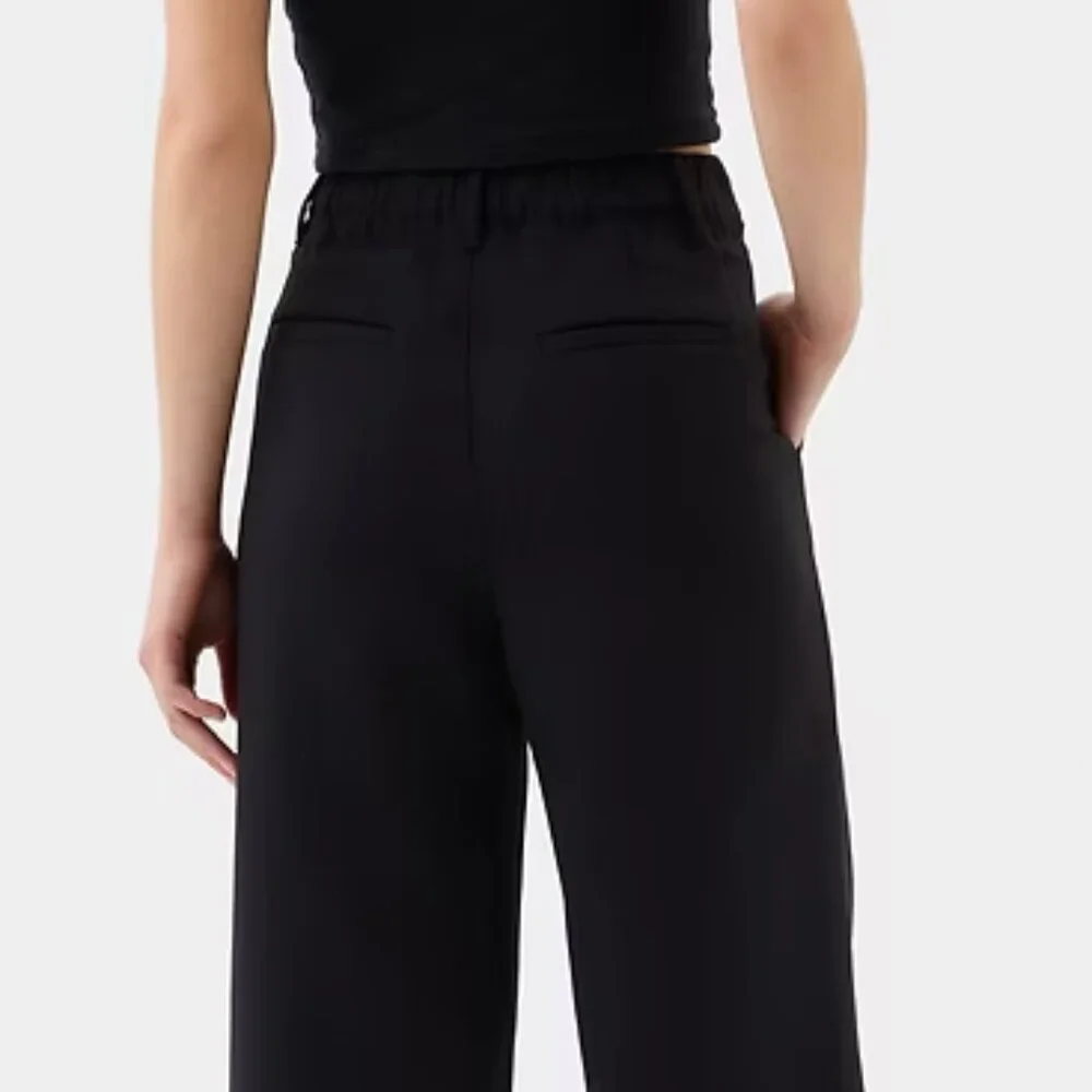 NEW GAP Factory sz 4 Black Easy Crepe Trousers Wide Leg Pants - Picture 3 of 9